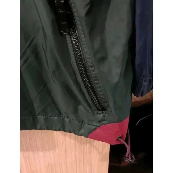 Jansport Vtg 90s Sz Large Nylon Color Block Stow-Away Pocket Windbreaker Hooded - Picture 5 of 10